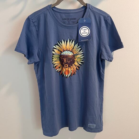 NWT Life is Good Sunflowerscape Crusher T-Shirt Size S - Picture 1 of 8
